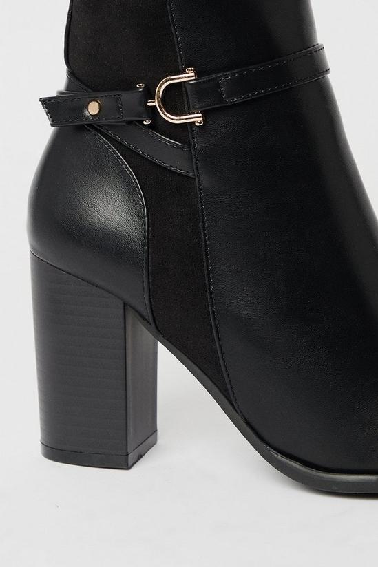 Oasis Jinnie Buckle Strap Detail High Block Heel Ankle Boots 4