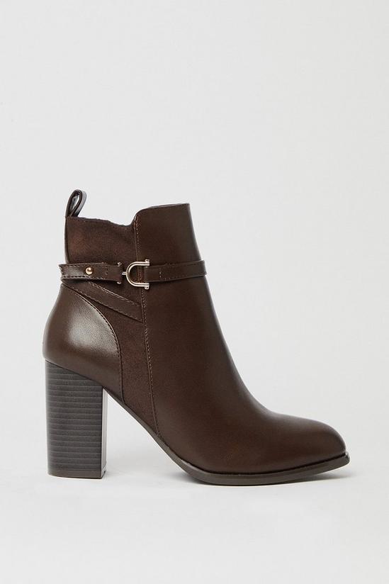 Oasis Jinnie Buckle Strap Detail High Block Heel Ankle Boots 2