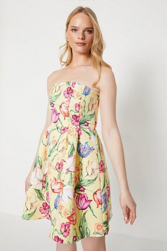 Oasis Occasion Floral Twill Strapless Mini Dress 2