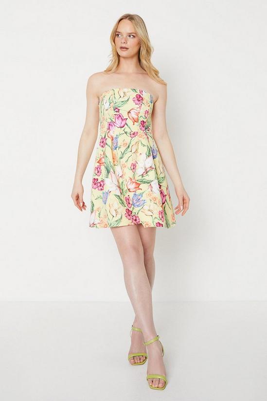 Oasis Occasion Floral Twill Strapless Mini Dress 3