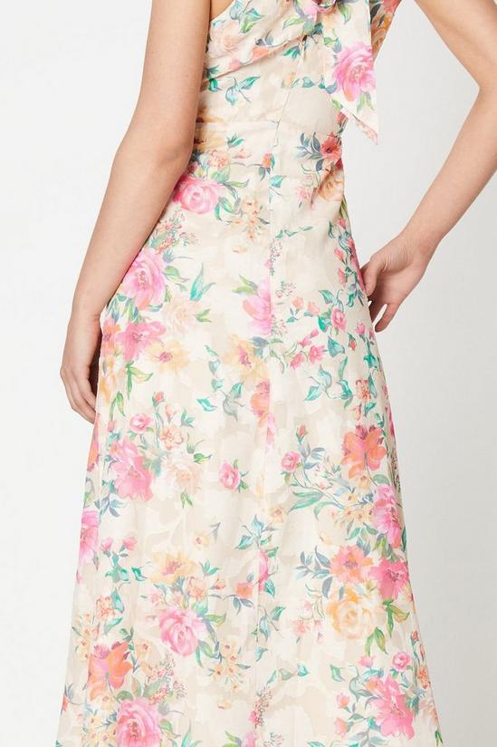 Oasis Occasion Floral Halterneck Jacquard Midi Dress 3