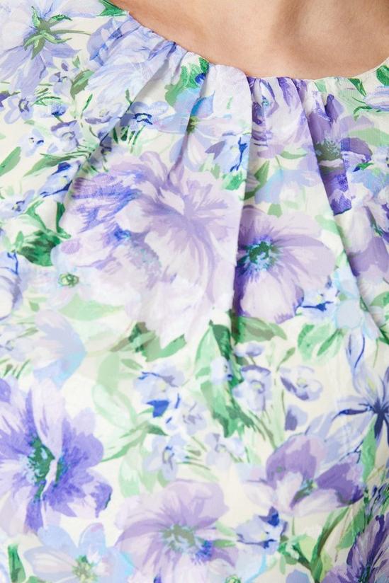 Oasis Occasion Floral Asymmetric Ruffle Jacquard Midi Dress 5