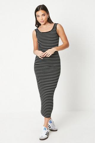 Product Petite Stripe Jersey Bodycon Maxi Dress mono
