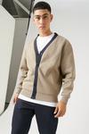 Burton Relaxed Fit Contrast Jersey Cardigan thumbnail 1
