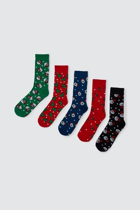 Burton 5 Pack Socks With Christmas Prints 1