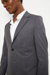 Burton Slim Fit Grey Stripe Jersey Suit Jacket thumbnail 4