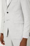 Burton Slim Fit Light Grey Pow Check Suit Jacket thumbnail 5