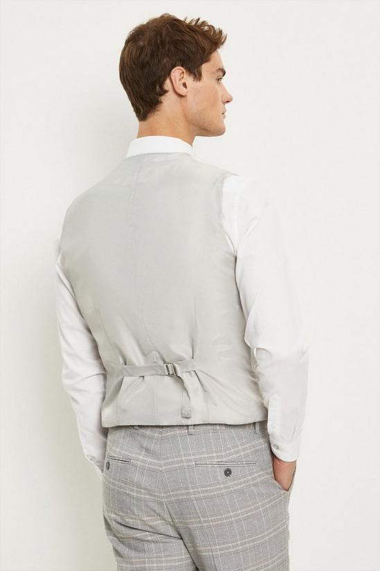 Burton Slim Fit Light Grey Overcheck Waistcoat 3