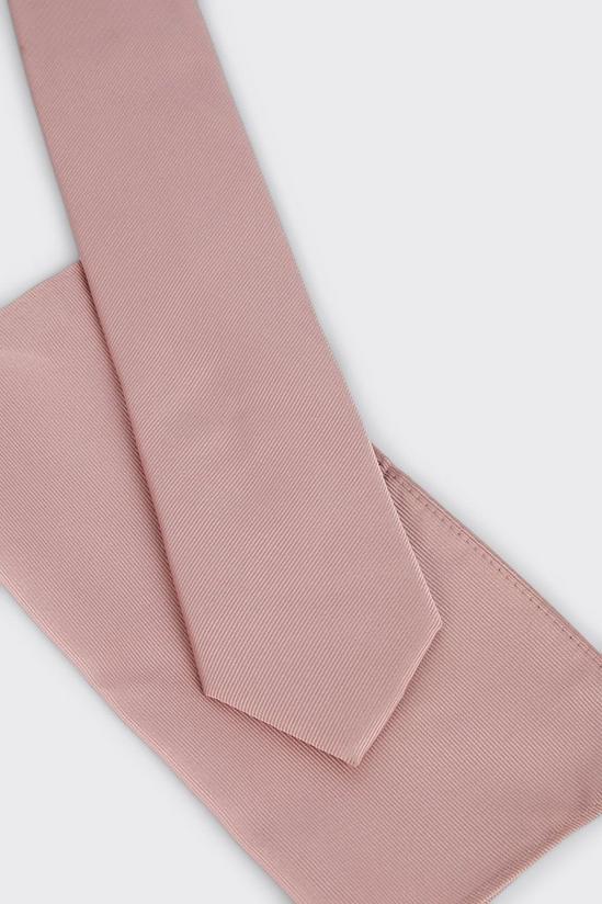 Burton Longer Length Slim Rose Pink Tie And Pocket Square Set 4