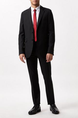 Men's Black Twill 2 Piece Slim Fit Suit