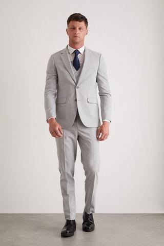 Tailored Fit Light Grey Marl Performance Suit