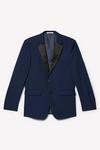 Burton Skinny Fit Navy Tuxedo Suit Jacket thumbnail 6
