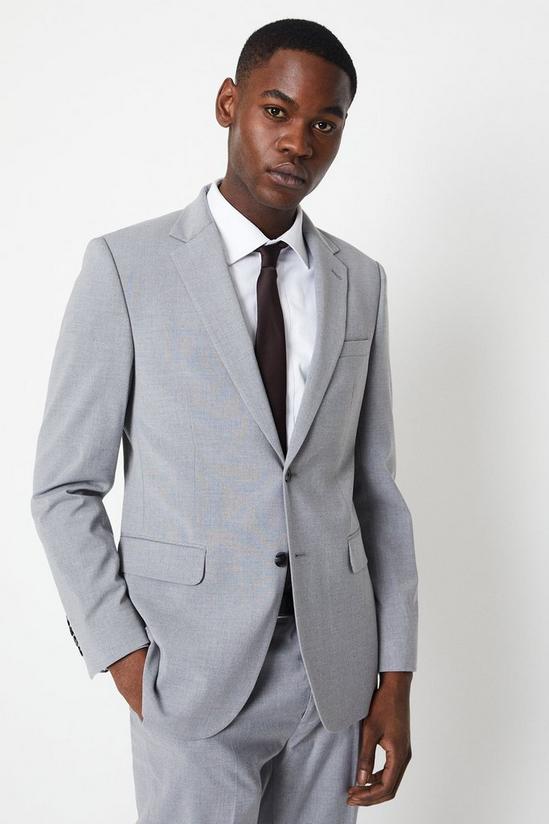 Burton Tailored Fit Light Grey Essential Suit Jacket 6