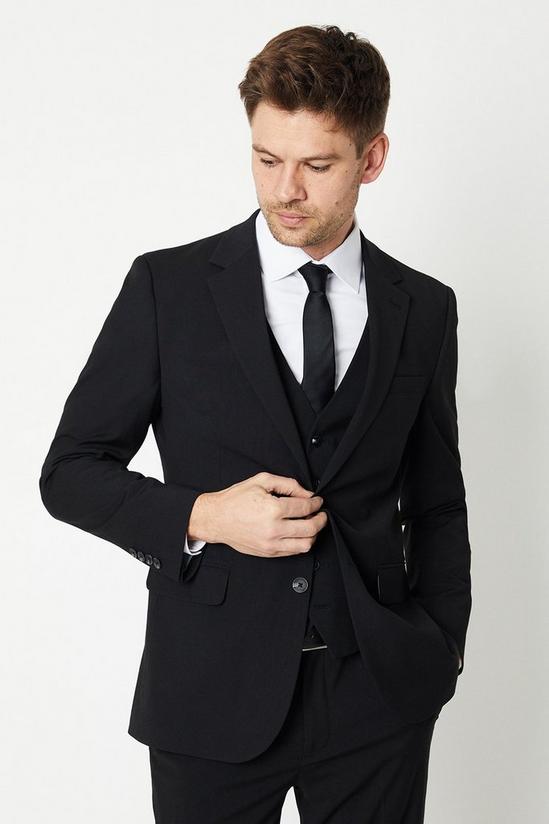 Burton Tailored Fit Black Essential Suit Jacket 1