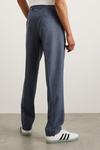 Burton Blue Slim Fit Twill Concealed Waistband Pleat Trousers thumbnail 3