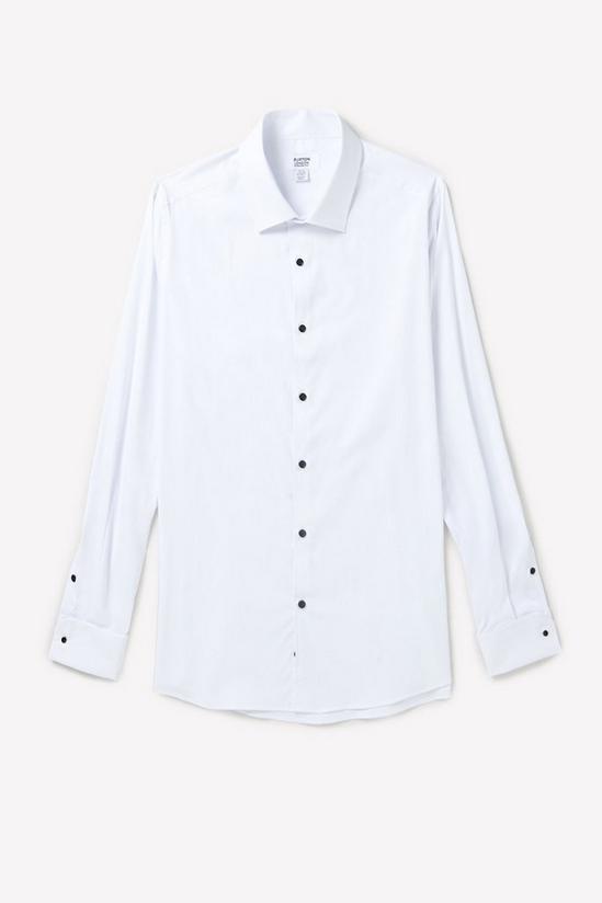 Burton White Slim Fit Double Cuff Dinner Shirt 4