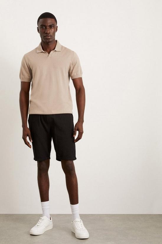 Burton Slim Fit Stone Short Sleeve Knitted Polo 2