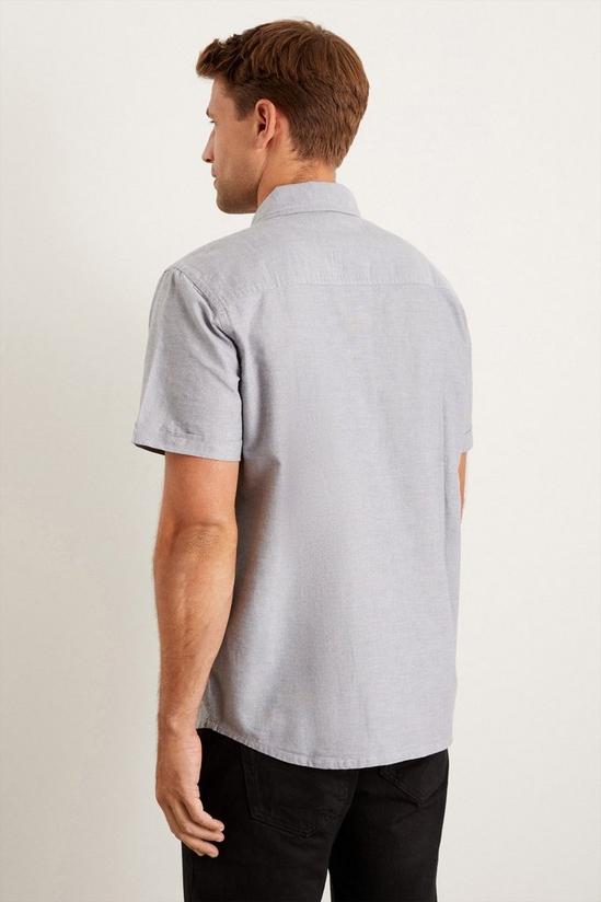 Burton Charcoal Short Sleeve Plus And Tall Oxford Shirt 3