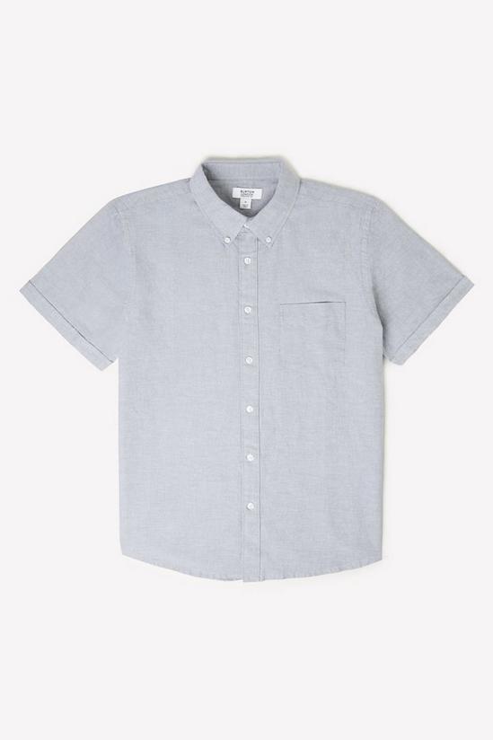 Burton Charcoal Short Sleeve Plus And Tall Oxford Shirt 4