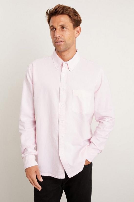 Burton Pink Long Sleeve Plus & Tall Oxford Shirt 1