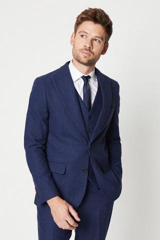 Product Slim Fit Navy Tweed Suit Jacket navy