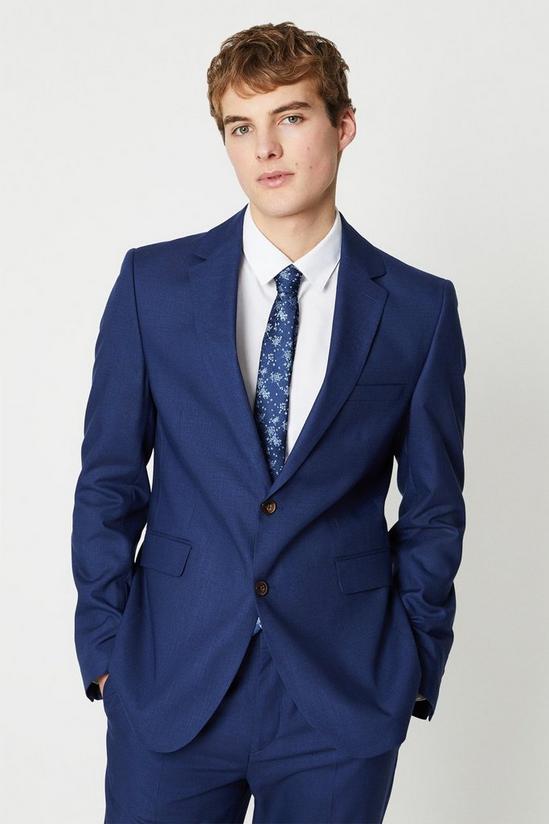 Burton Royal Blue Sharkskin Suit Jacket 1