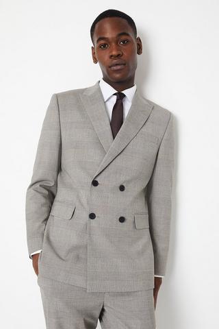 Product Tailored Pow Check Double Breasted Suit Jacket neutral