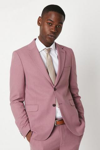 Product Textured Rose Slim Fit Suit Jacket rose
