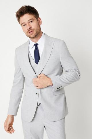 Product Slim Fit Grey Heathered Wedding Suit Jacket grey