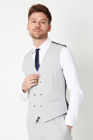 Product Slim Fit Grey Heathered Wedding Waistcoat grey