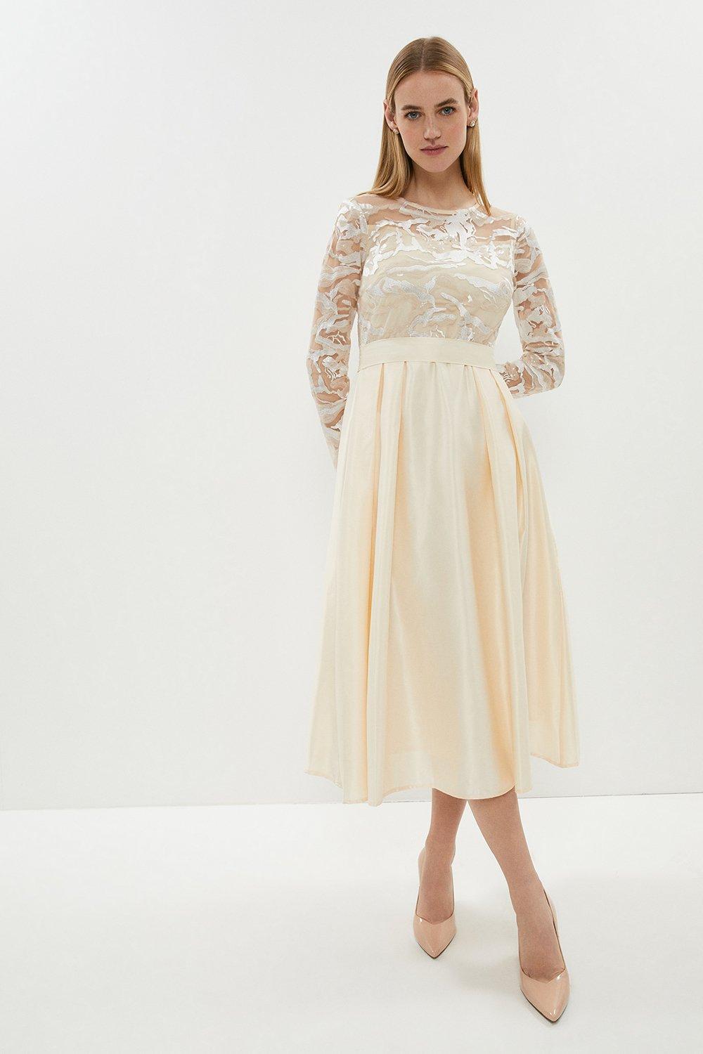 Lace Long Sleeve Midi Dress