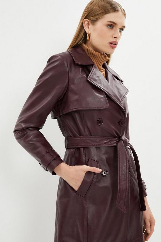Coast Premium Leather Belted Trench Coat 2