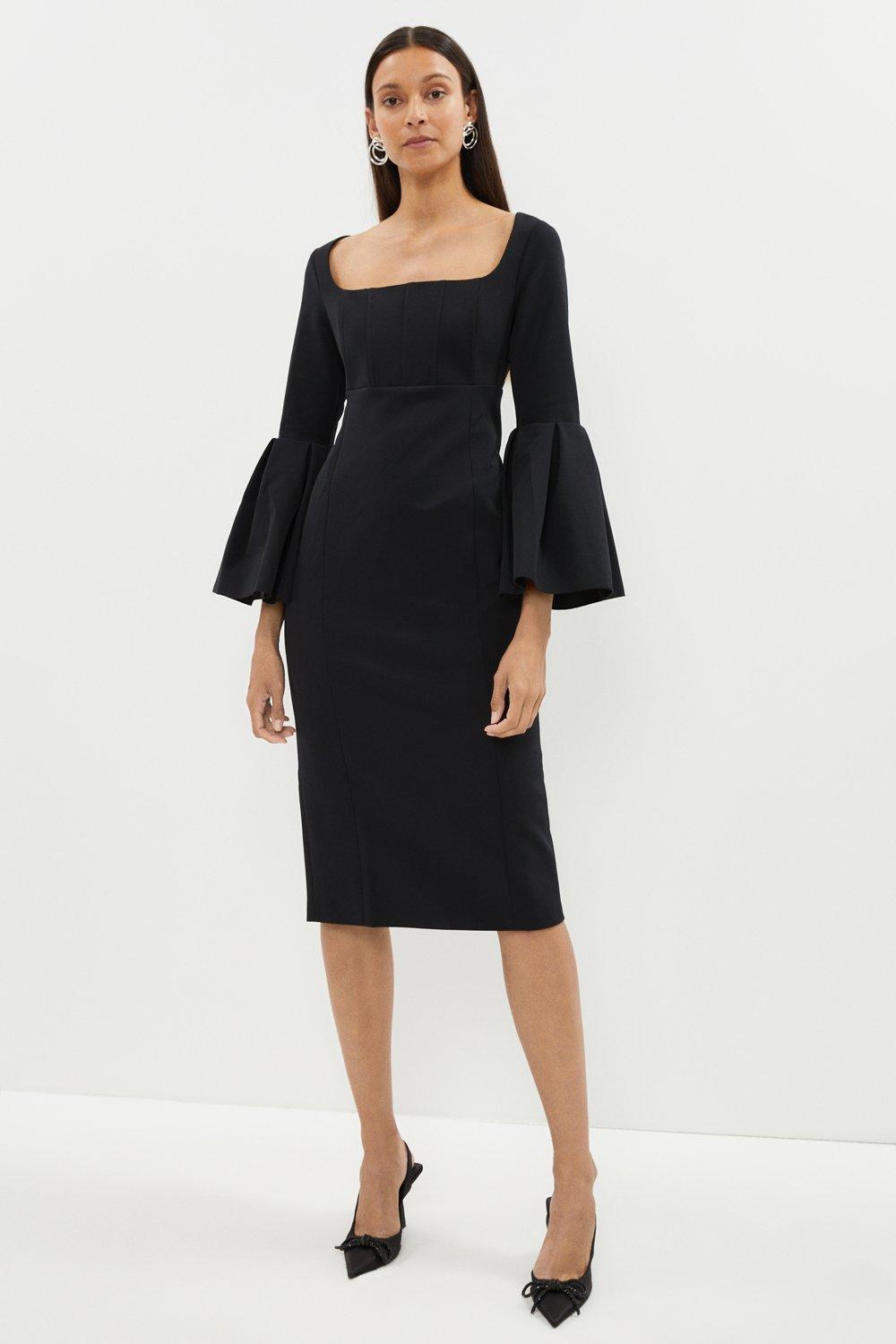 Premium Full Sleeve Corset Bodice Pencil Dress
