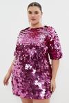 Coast Plus Size Premium Square Sequin T Shirt Dress thumbnail 1