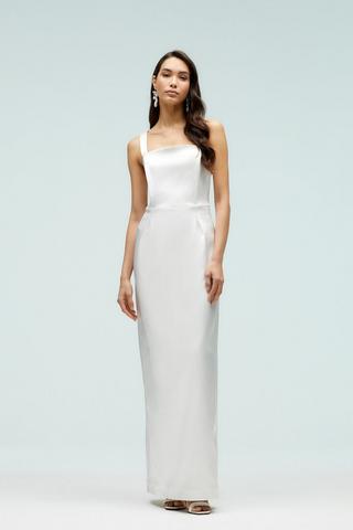 Product Bow Detail Cross Strap Column Maxi Dress ivory