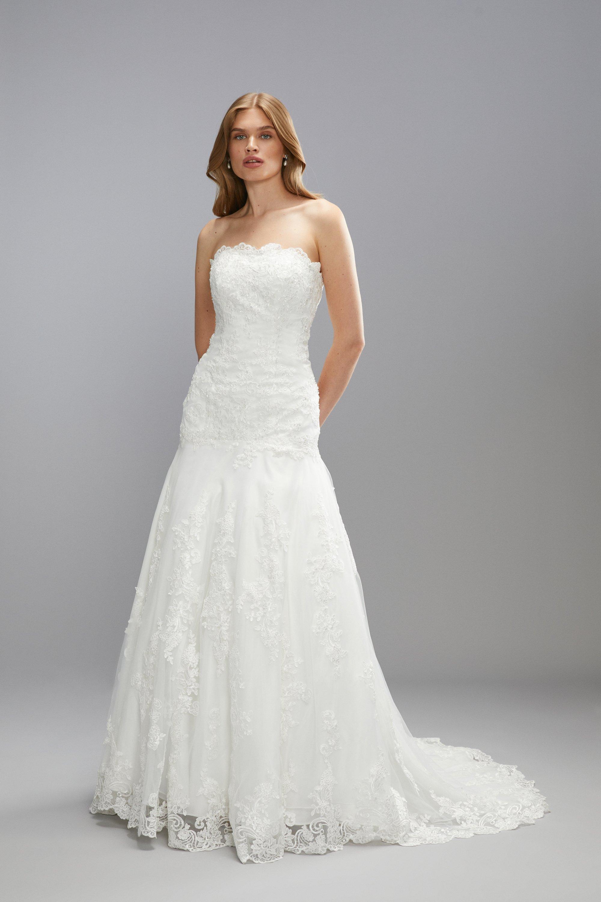 Premium Lace Sweetheart Fishtail Wedding Dress With Full Skirt