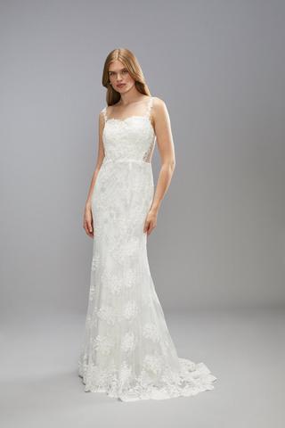 Product Premium Sweetheart Lace Applique Strappy Wedding Dress ivory