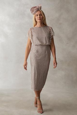 Coast Premium Ls Embellished Mini Dress, Ivory