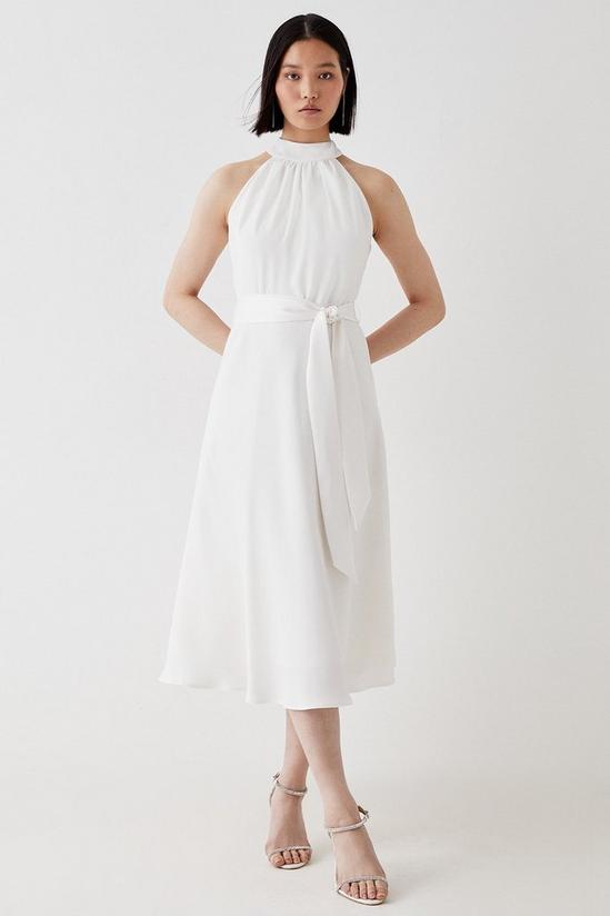 Dresses | Premium Halter Neck Belted Midi Dress | Coast
