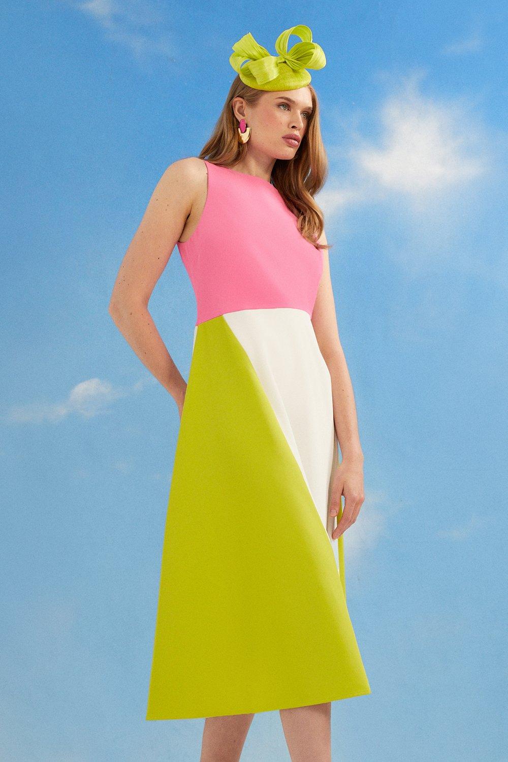 Lisa Tan Colour Block Midaxi Dress