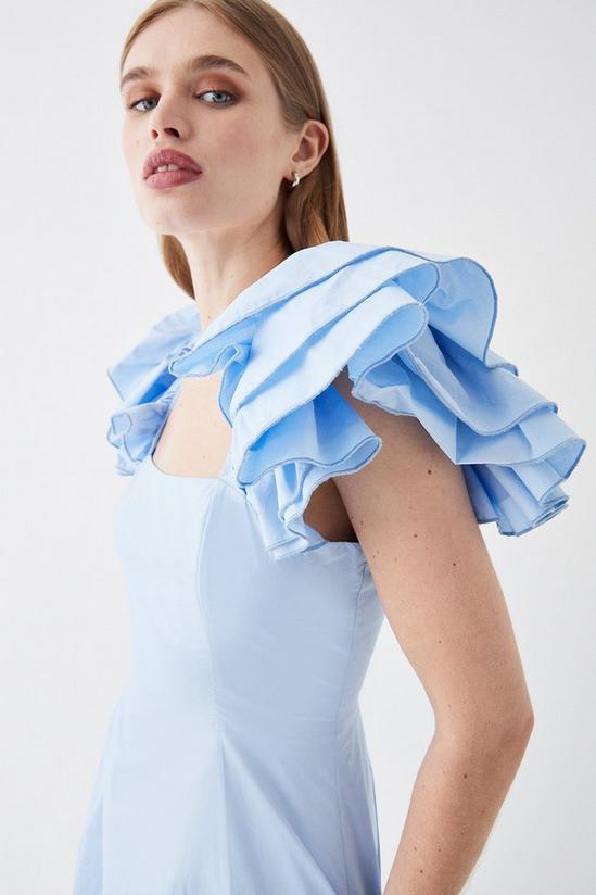 Coast Frill Sleeve Ruffle Skirt Cotton Midi Dress 2