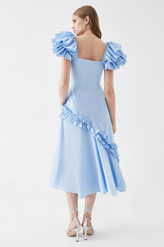 Coast Frill Sleeve Ruffle Skirt Cotton Midi Dress 3
