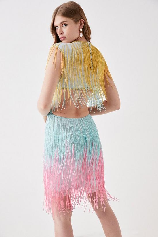 Coast Beaded Fringe Colourblock Mini Dress 3