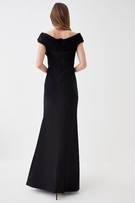 Coast Ruched Bardot Fishtail Slinky Jersey Gown 3