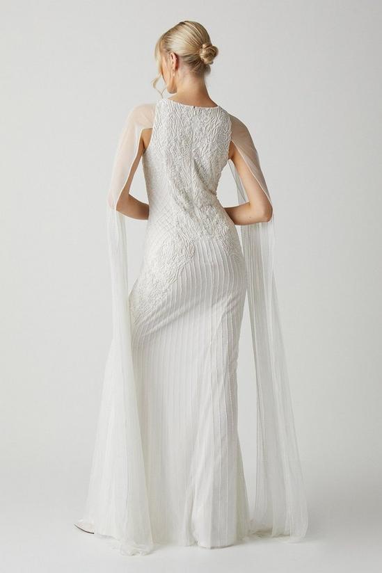 Coast Premium Embellished Wedding Dress With Cape Sleeves 3