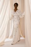 Coast Premium V Neck Blouson Sleeve Embellished Wedding Dress thumbnail 2