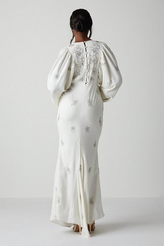 Coast Premium V Neck Blouson Sleeve Embellished Wedding Dress 4
