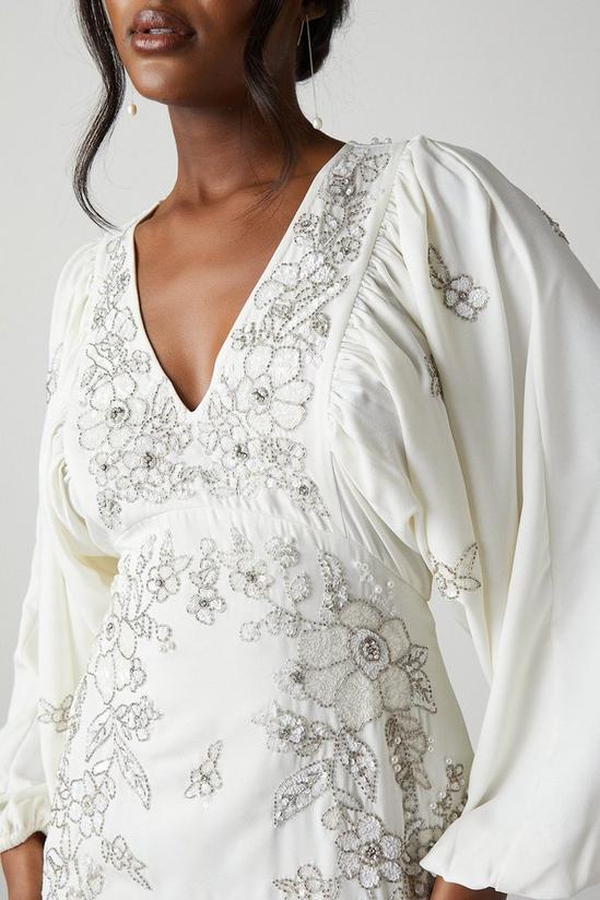 Coast Premium V Neck Blouson Sleeve Embellished Wedding Dress 5