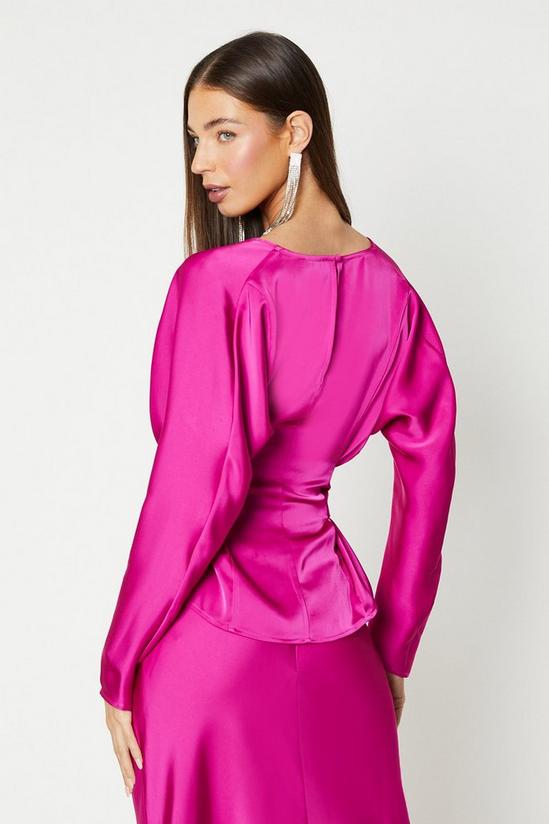 Coast Long Sleeve Satin Top With Tie Detail 3