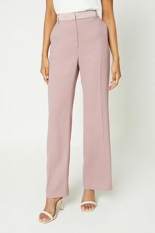 Satin trousers with elastic waist - Woman